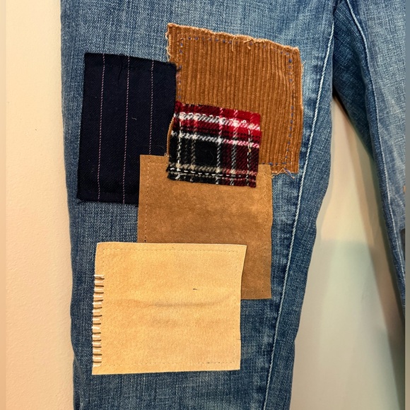 Pilcro & The Letterpress BOHO Denim Patchwork Denim Jeans Hyphen Size 26 - Picture 2 of 5
